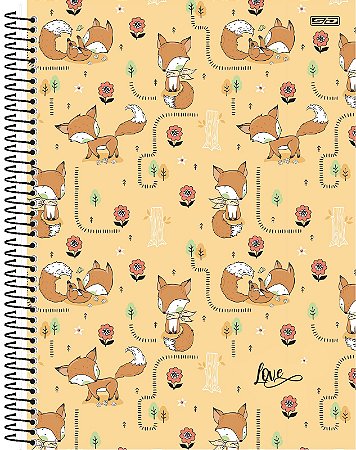 Caderno Espiral Capa Dura Universitário 10 Matérias 160 Folhas - Love São Domingos