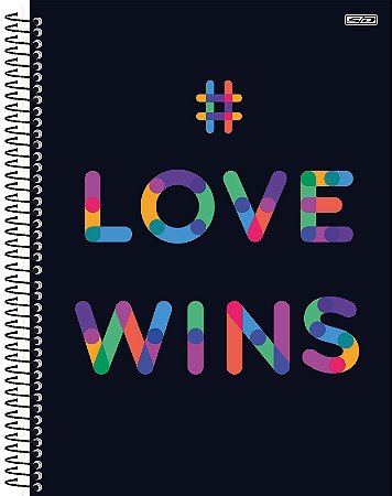 Caderno Espiral Capa Dura Universitário 10 Matérias 160 Folhas - Love Wins São Domingos