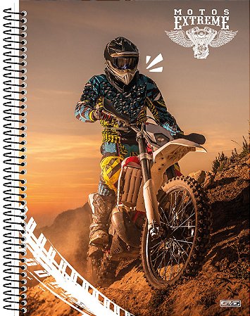 Caderno Espiral Capa Dura Universitário 1 Matéria 80 Folhas - Motos Extreme São Domingos