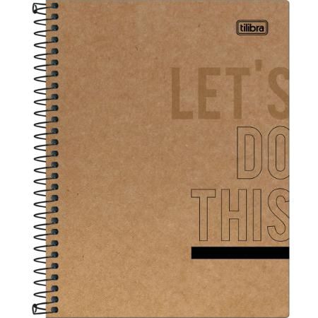 Caderno Espiral Capa Dura Colegial 1 Matéria Kraftwork 80 Folhas - Tilibra