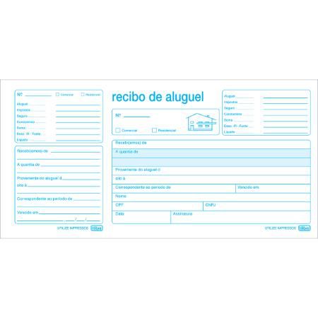 Recibo de Aluguel com Canhoto Talão c/ 50 Folhas - Tilibra