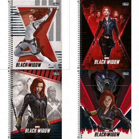 Caderno Espiral Capa Dura Universitário 10 Matérias 160 Folhas - Viúva Negra Tilibra