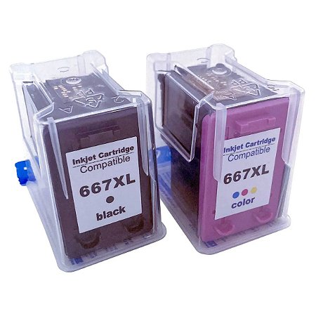 Compatível: Kit de Cartucho de Tinta Colorido 667xl 667 para HP Deskjet Ink Advantage 1275 2374 2376 2774 2776 6475 6476