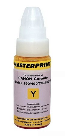 Tinta Yellow Corante Compatível para Canon Ecotanque Pixma GI-190 G1100 G2100 G3100 70ml