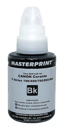Tinta Black Corante Compatível para Canon Ecotanque Pixma GI-190 G1100 G2100 G3100 135ml