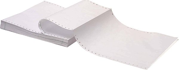 Formulário Continuo - 1 via - papel branco 56g/m - 80 colunas (240 X 280 mm)  CX com 3000 fls - JANDAIA