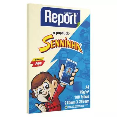 Papel Sulfite A4 75g 210mmx297mm Senninha (PCT 100 FLS) Report - AMARELO