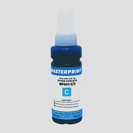 Tinta Ciano Light Corante Compatível 664 673 para Epson L355 L365 L375 L380 L396 L495 L550 L575 100ml