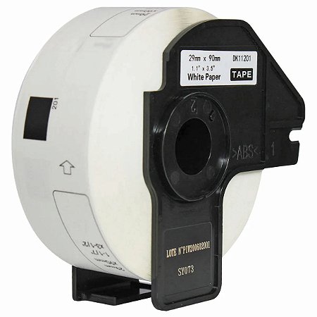 ROLO DE ETIQUETA TERMICA COMPATIVEL BROTHER DK11201 - 29MMX90MM 400 ETIQUETAS PRETO/BRANCO
