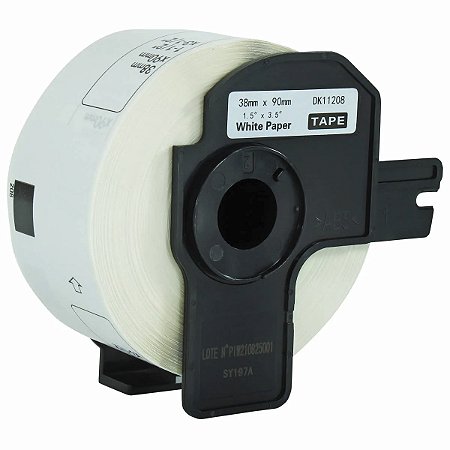 ROLO ETIQUETA TERMICA COMPATIVEL BROTHER DK11208 38X90MM 400 ETIQUETA PRETO/BRANCO