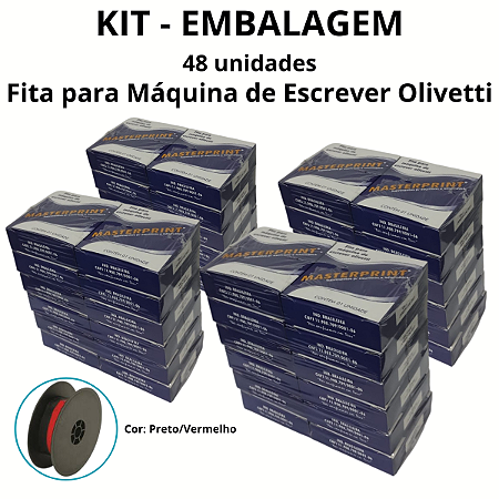 Kit com 48 Fitas para Maquina de Escrever Olivetti P/V - Masterprint