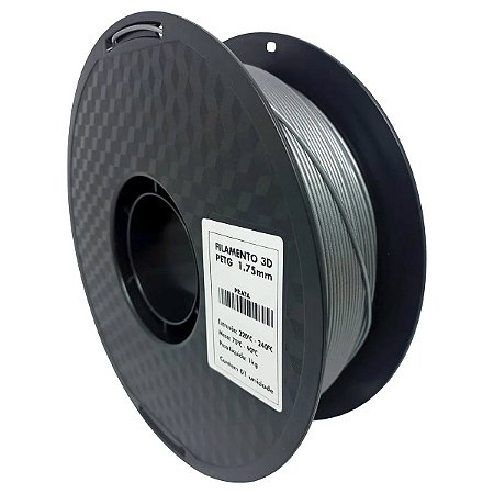 Filamento 3D - PETG Prata - Rolo 1KG (1.75mm)