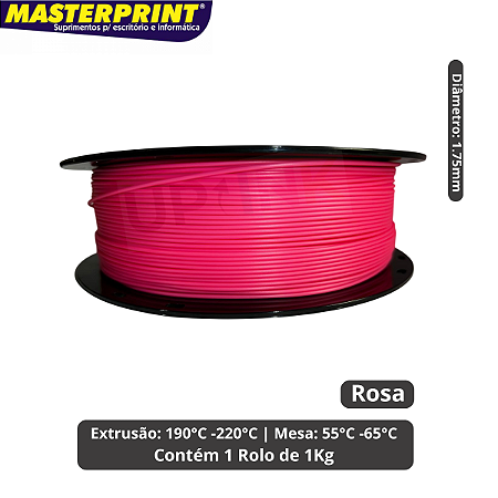 Filamento 3D - PLA Rosa - Rolo 1KG (1.75mm)
