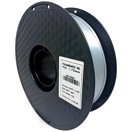 Filamento 3D - PLA SILK Prata - Rolo 1KG (1.75mm)