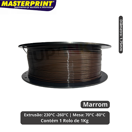 Filamento 3D - PETG Marrom - Rolo 1KG (1.75mm)