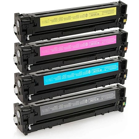 Kit 4 Cores Toner Compatível com HP 125A 128A 131A para M276nw M251nw M251n M276n CP1215 CM1312mfp CP1525nw