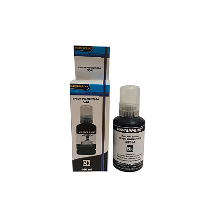 Tinta Black Pigmentada Compatível com Epson 534 T534 T534120 para M1120 M1180 M2140 M2170 M3170 M3180 140ml