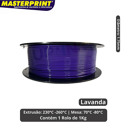 Filamento 3D - PETG Lavanda - Rolo 1KG (1.75mm)