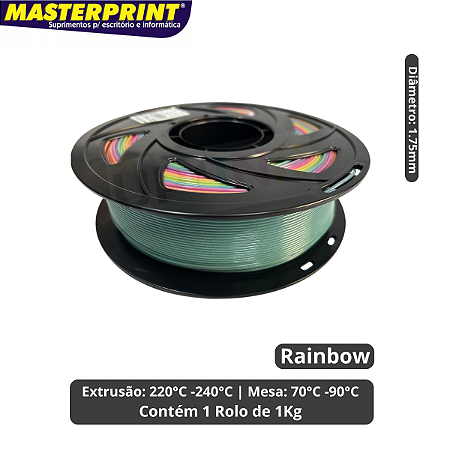 Filamento 3D - PETG Rainbow - Rolo 1KG (1.75mm)