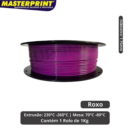 Filamento 3D - PETG Roxo - Rolo 1KG (1.75mm)