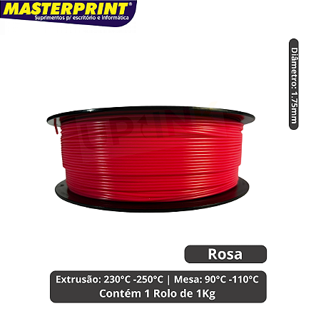 Filamento 3D - ABS Premium Rosa Rolo 1KG (1.75mm)