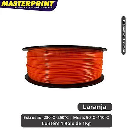 Filamento 3D - ABS Premium Laranja Rolo 1KG (1.75mm)