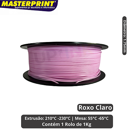 Filamento 3D - PLA Roxo Claro - Rolo 1KG (1.75mm)