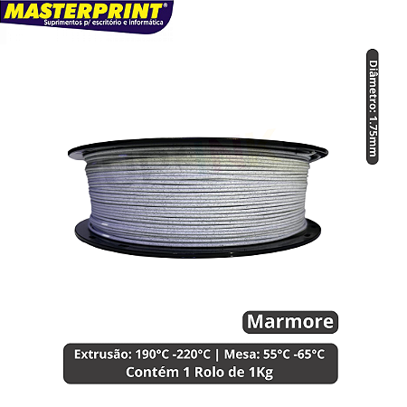 Filamento 3D - PLA Marmore - Rolo 1KG (1.75mm)