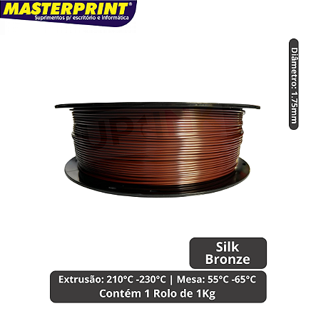 Filamento 3D - PLA SILK Bronze - Rolo 1KG (1.75mm)