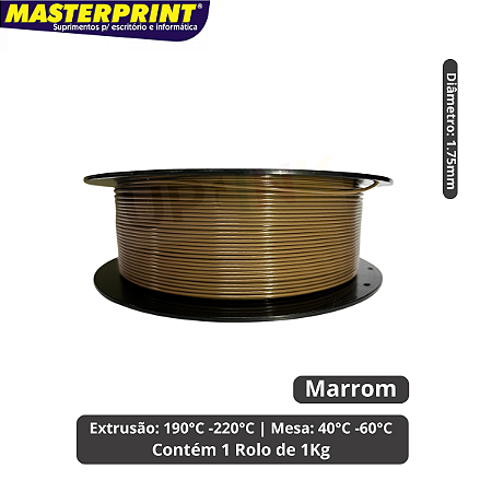 Filamento 3D - PLA Marrom - Rolo 1KG (1.75mm)