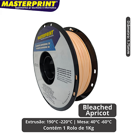 Filamento 3D - PLA Fosco Bleached Apricot - Rolo 1KG (1.75mm)