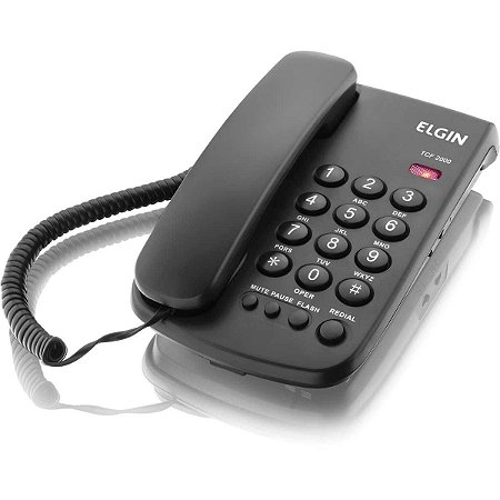 Telefone de Mesa com fio TCF 2000 (com chave) / Preto - Elgin