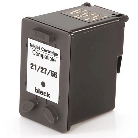 Cartucho de Tinta Preto Compatível 21 27 56 para HP F4180 F380 J3680 D2360 D2460 3910 3920 3930 D1455 D1360 19ml