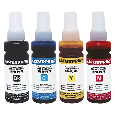 Kit Colorido de Tinta Corante Compatível 664 667 para Epson L355 L365 L375 L380 L396 L495 L550 L575