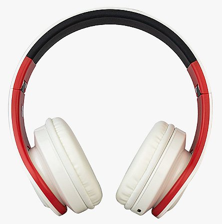 Fone de Ouvido Bluetooth Branco/Vermelho/Preto 5.0 Evolut Eo-602