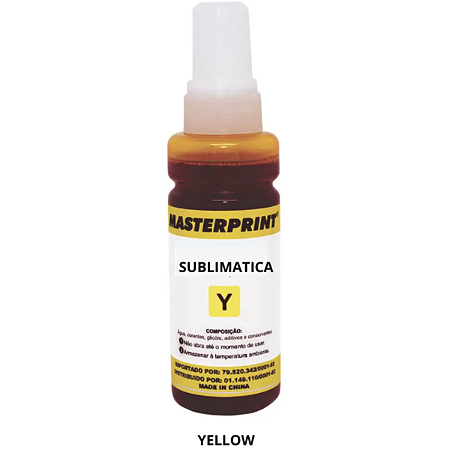 Tinta Yellow Sublimatica para Impressoras Inkjet 100ml