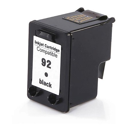 Compatível: Cartucho de Tinta 92 para HP C3180 PSC-1510 1507 5440 C3100 D4100 6210 3500 PSC1510 3180 / Black / 18ml