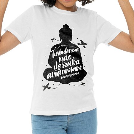 Camiseta Turbulência Feminina Aviões e Músicas