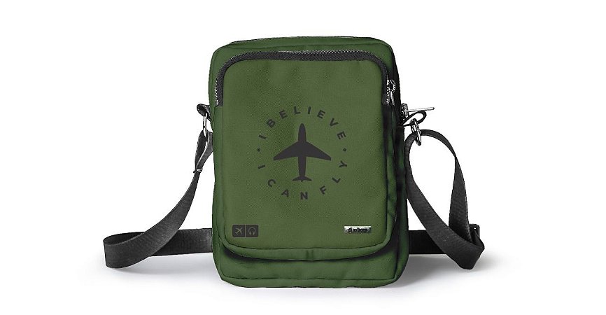 Shoulder Bag Unissex I Belive I Can Fly Verde Aviões e Músicas