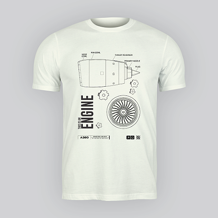 Camiseta Engine Off White- Aviões e Músicas