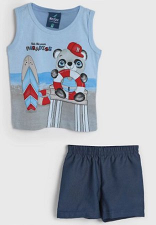 Conjunto 2pçs Curto Infantil Panda Reirex