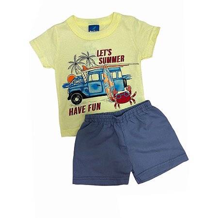 Conjunto 2pçs Curto Infantil Summer Reirex