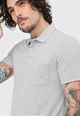 Camisa Polo  Reta Com Bolso Malwee