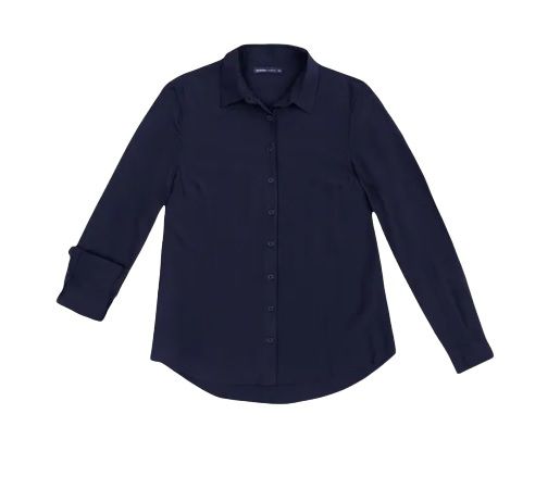 Camisa Feminina Básica Lisa Viscose Botão Hering