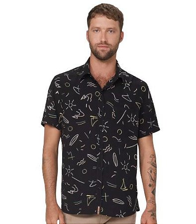 Camisa Masculina Comfort Em Viscose Estampada Hering - Outlet do Brás