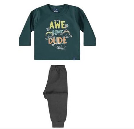 Conjunto Moletom Peluciado Infantil Awesome Dude Rex