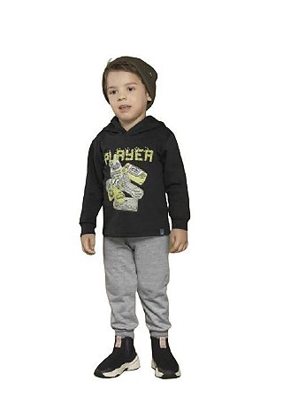 Conjunto Moletom Peluciado C/ Capuz Infantil  Player Rei Rex