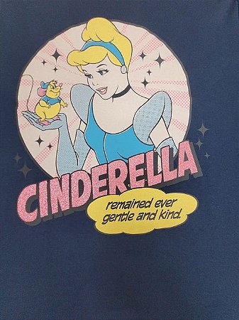 Camiseta Feminina Cinderela Manga Curta Disney