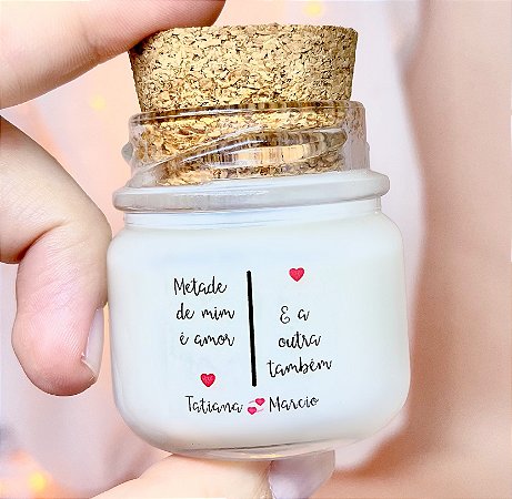 Mini Vela Aromática Lembrancinhas Personalizadas Metade de Mim