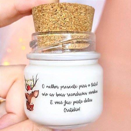 Mini Vela Aromática Lembrancinha Natal + Saquinho Organza